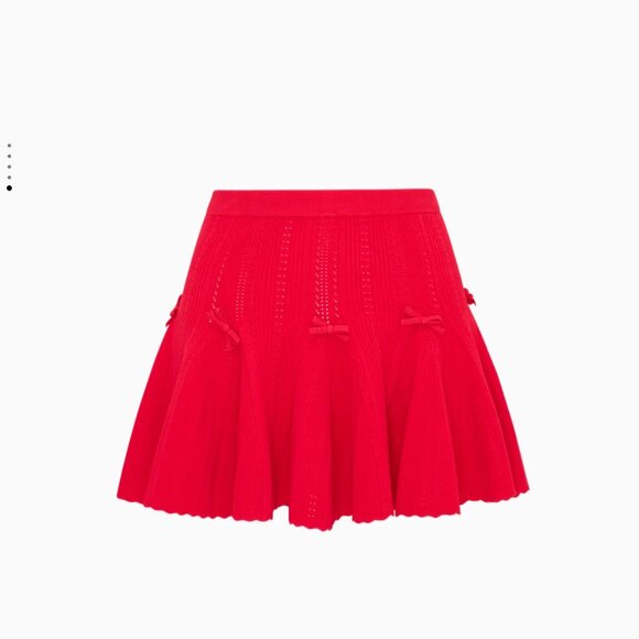 NWT LoveShackFancy Garrett Top & Meryl Rib Mini Skirt Set Candy Apple Holiday - Picture 6 of 7